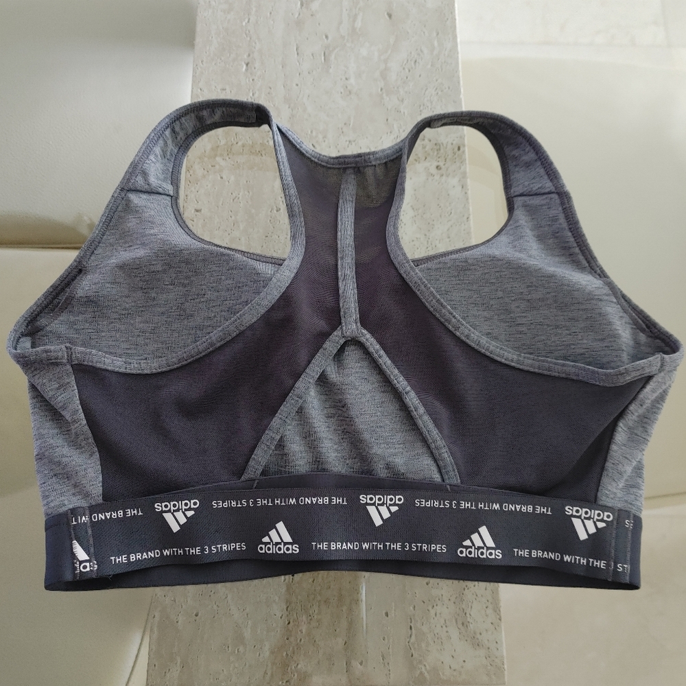 Adidas Powerreact Medium Support Bra - Gray - Med… - image 5